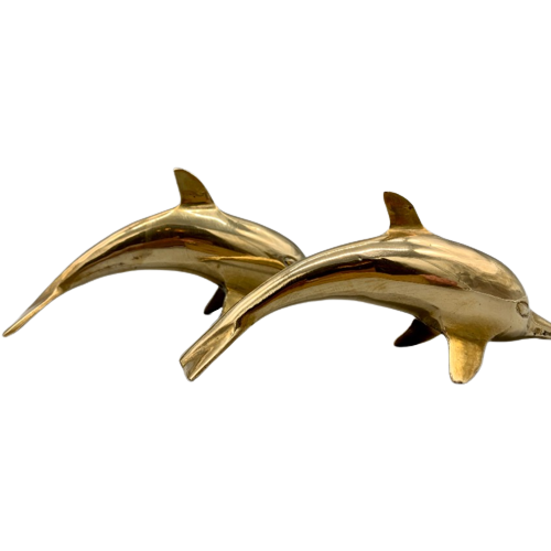 Set Handgemaakte Messing Dolfijnen 2 Stuks