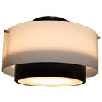 Vintage Mid Century Modern Hanglamp, Wit En Zwart thumbnail 1