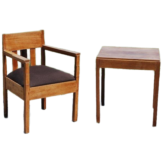 Art Deco Stoel En Tafel 1