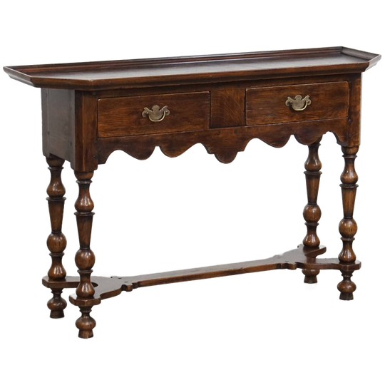 Subtiele, Elegante En Charmante Antieke Engelse Side Table/ Dressoir Van Eikenhout Met 2 Lades 1