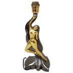 Vintage Brass Sculptural Naked Female Figurine Table Lamp - 1970s thumbnail 1