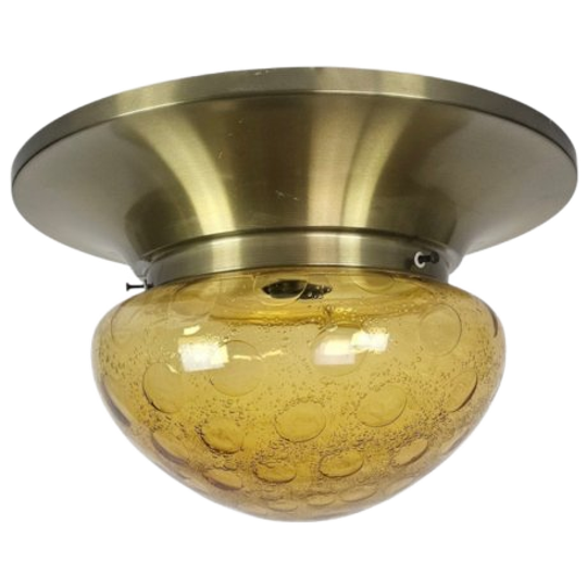 Dijkstra - Fokke Dijkstra - 'Flush Mount' - Space Age Plafonniere - Amber - 70'S 1