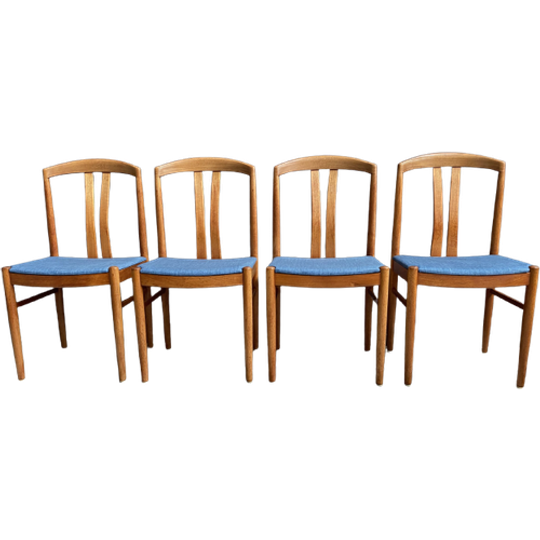 4x Ekstrom Oak Dining Chairs For Johansson & Soner Sweden 1960s 1