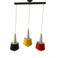 Vintage Lamp Hanglamp Jaren 60 Rood Zwart Geel
