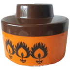 Retro Oranje Bruine Kunststof Pot Met Deksel Gdr Jaren 70 thumbnail 1