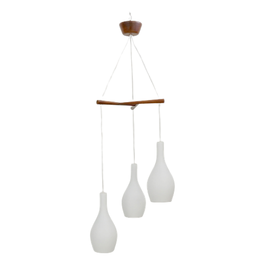 Qb09 – Cascade Lamp, 3 Glazen Kappen – Jaren 60 1