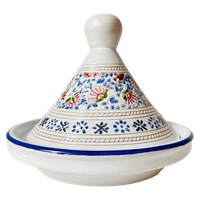 Handgemaakte Marokkaanse Tajine Aardewerk Glazuur Wit