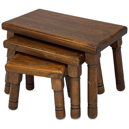 Robuuste Massieve Bijzettafel Set Van 3 1