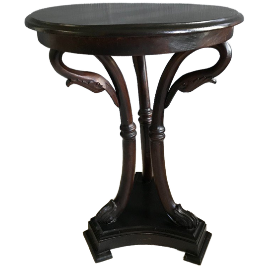 Hollywood Regency Bijzettafel Met Zwaanvormige Poten 1