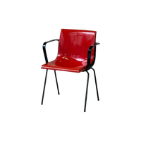 Jaren 70 Eettafelstoel Vintage Retro Design Kuipstoel Rood