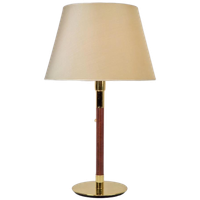 Vintage Metalarte Tafellamp George Hansen Leer Messing ‘60