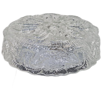 Vintage Ice Glass Plafondlamp Glas Plafonniere Lamp '60