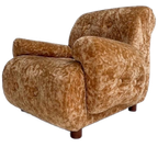 Roestbruine Italiaanse Velvet Fauteuil, 1970’S thumbnail 1