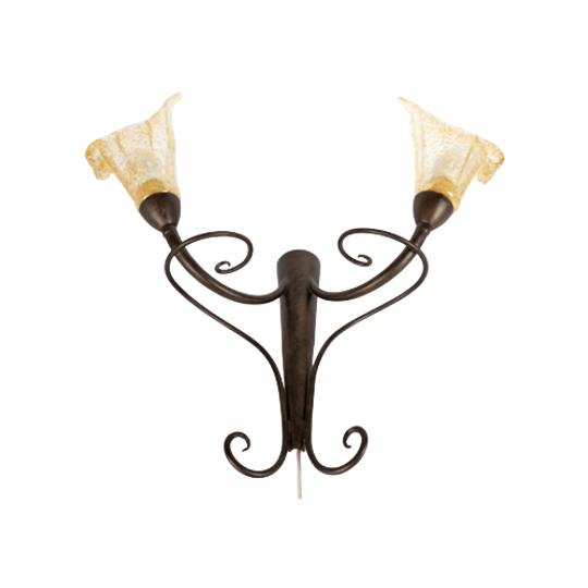 Lam - Lightning - Wandlamp - Made In Italy - Metaal - Mond Geblazen Glas - 2000 1