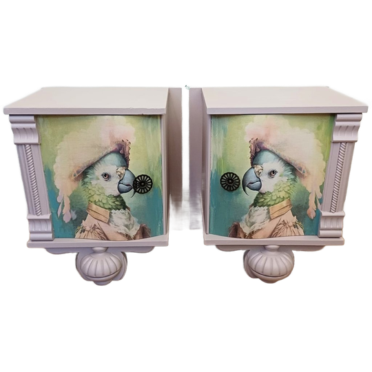 Set Roze Nachtkastjes - Papegaai / Kaketoe 1