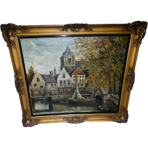 Nederlands Stadsaanzicht Johannes Karel Leurs (1865-1938).