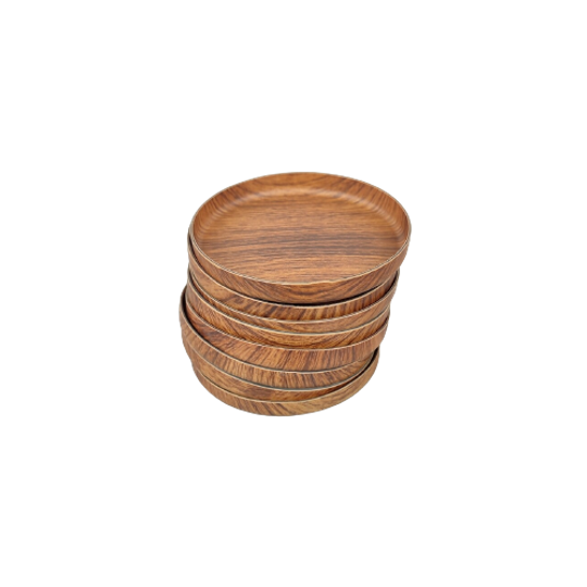 8 Vintage Houten Onderzetters 1