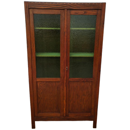 Vintage Boekenkast Wandkast Servieskast Kast Vitrinekast. 1