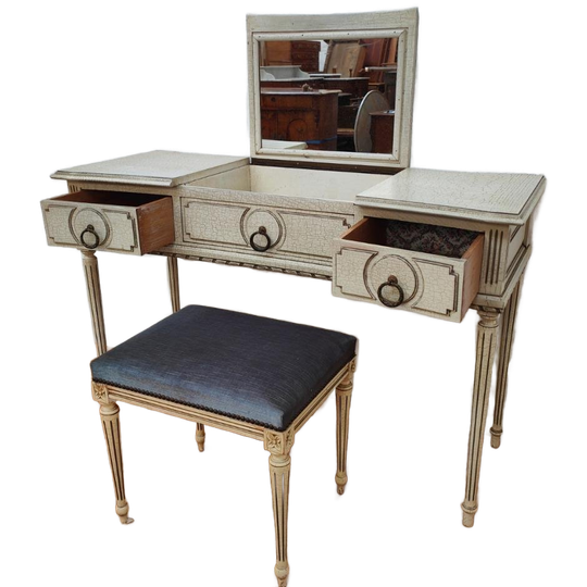 Vintage Kaptafel Sidetable Make Up Tafel Bureau Met Spiegel 1