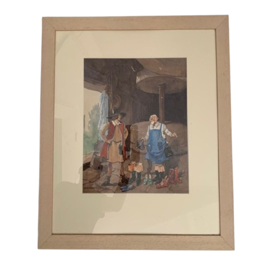 De Gelaarse Kat - Herman Moerkerk (1879-1949) - Watercolour 1