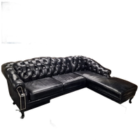 Acme Classic Chesterfield Bank – Zwart, Leer