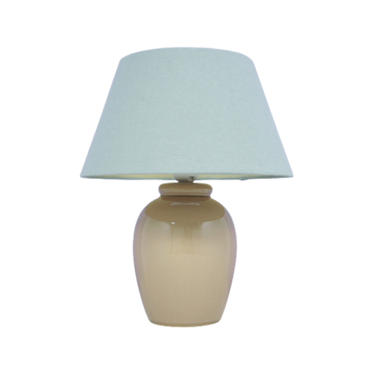 Taupe Tafellamp Groene Lampenkap 1
