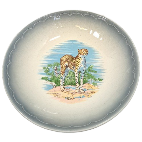 Vintage Porseleinen Schaal Cheetah Italy 1