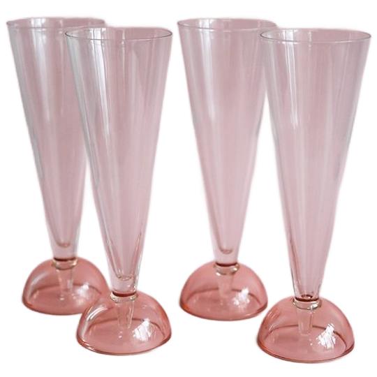 Set Of Four 90's Flute Glasses 1