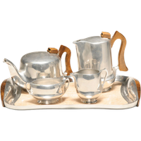 Retro Aluminium Picquot Ware Koffie En Thee Servies