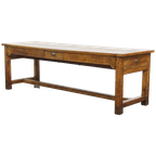 Grote En Zware Antieke Franse Eikenhouten Eettafel Met Een Indrukwekkende Uitstraling thumbnail 1