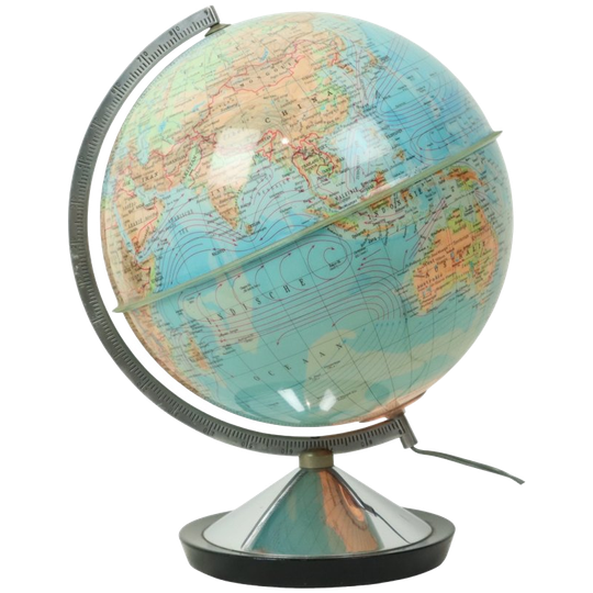 Verlichte Wereldbol Lamp 1967 Standaard Globe Nederlands Gdp Italië 1