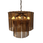 Vintage Waterval Kroonluchter Met Geslepen Gerookt Glas thumbnail 1
