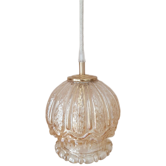 Vintage Bubble Hanglamp | Vintage Bol Amberkleur Jaren 60 1