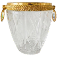 Mid-century Franse Ijsemmer Kristal Verguld 1950’s