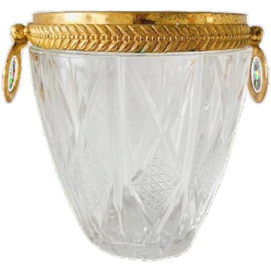 Mid-century Franse Ijsemmer Kristal Verguld 1950’s 1