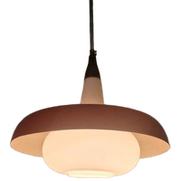 Vintage Opaline Design Hanglamp Rood Wit