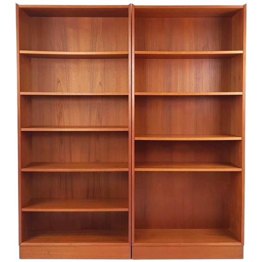 Vintage Deense Boekenkasten Omann Jun Teak Kast 1