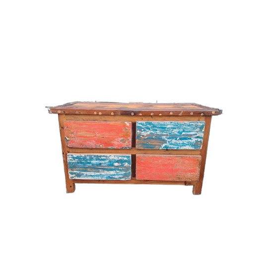 Kleurrijk Tv Meubel, Sidetable, Console Gemaakt Van Sloophou 1