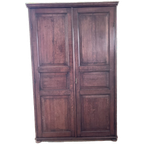 Antiek Engels Eiken Kledingkast/ Hang/ Leg Kast, thumbnail 1