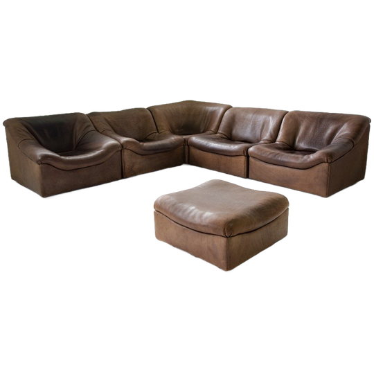 Vintage De Sede Ds-46 Modulair Salon + Fauteuil Met Hocker – 1970S, Zwitserland 1