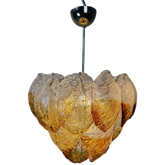 Vintage Murano ‘frozen Leaves’ Kroonluchter – Bicolored 1