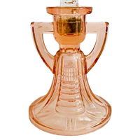 Vintage Artdeco Val Saint Lambert Luxval Roze Kandelaar 1930’s