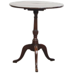 Leuke Antieke Engelse Ronde Wijn/ Tilt Top Table/ Bijzettafel Uit De 19e Eeuw Met Een Rond Blad thumbnail 1