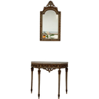 Barok Rococo Wandconsole Sidetable Met Marmer Blad En Spiegel 03 thumbnail 1