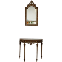 Barok Rococo Wandconsole Sidetable Met Marmer Blad En Spiegel 03