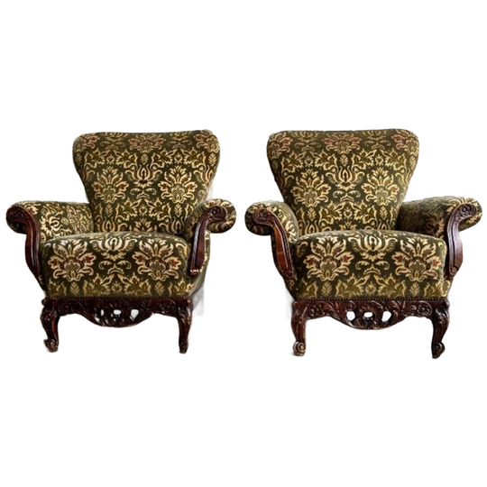 Set 2 Vintage Barok Clubzetels /retro Éénzit /louis Quinze 1