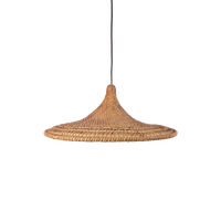 Vintage Rotan Trompet Hanglamp Bamboo Heksenhoed Japandi “60