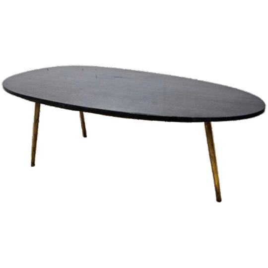 Vintage (60s) Salontafel Zwart Marmeren Blad / Koffietafel / Vintage Coffeetable Marble Top 1