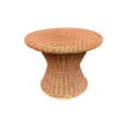 Rotan Ronde Salontafel , Jaren 70 thumbnail 1