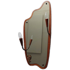 Midcentury Deense Teak Spiegel Met Verlichting thumbnail 1